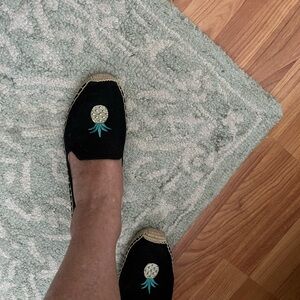 Stylish Black Espadrilles with Embellishment